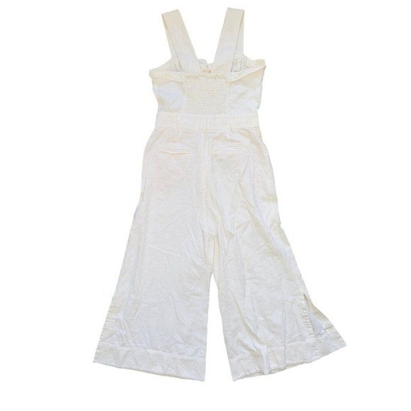 FP1 Anthropologie Cape Cod Jumpsuit Linen Cotton Cream No Belt Womens 8 - Picture 3 of 10